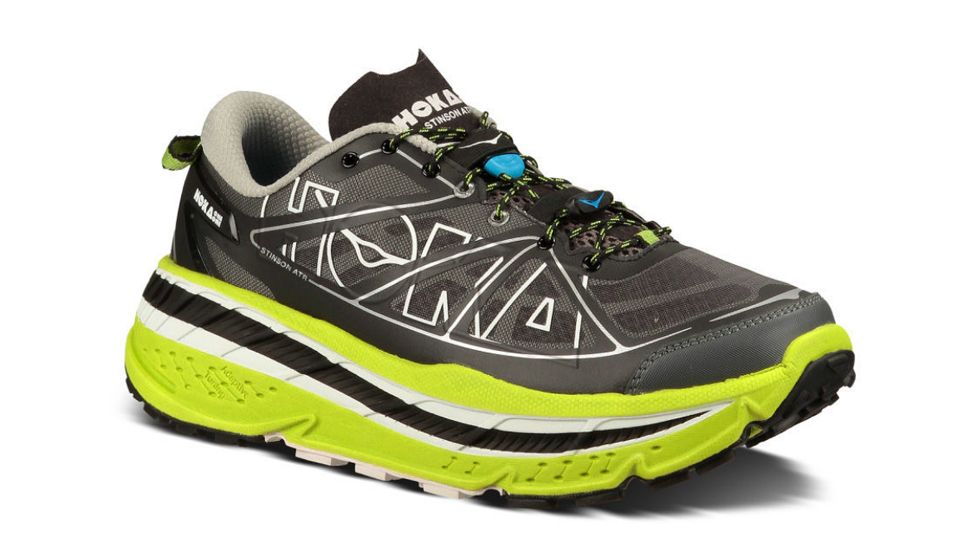 Hoka Stinson ATR Trail Running Shoe - Men's-Black/Lime-8.5 US-Medium
