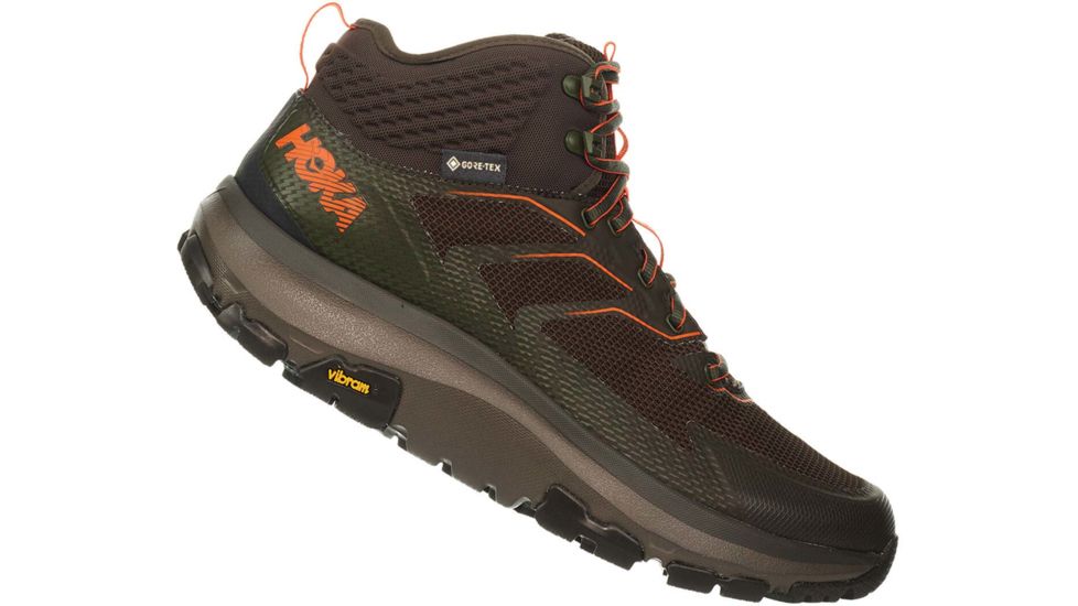 Hoka Toa GTX Hiking Shoes - Men's, Black Olive/ Orange, 8 US, Medium, 1112032-BOON-08