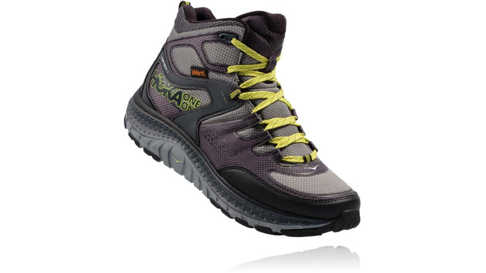 Hoka Tor Tech Mid WP Hiking Boot - Men's-Grey/Acid-Medium-11