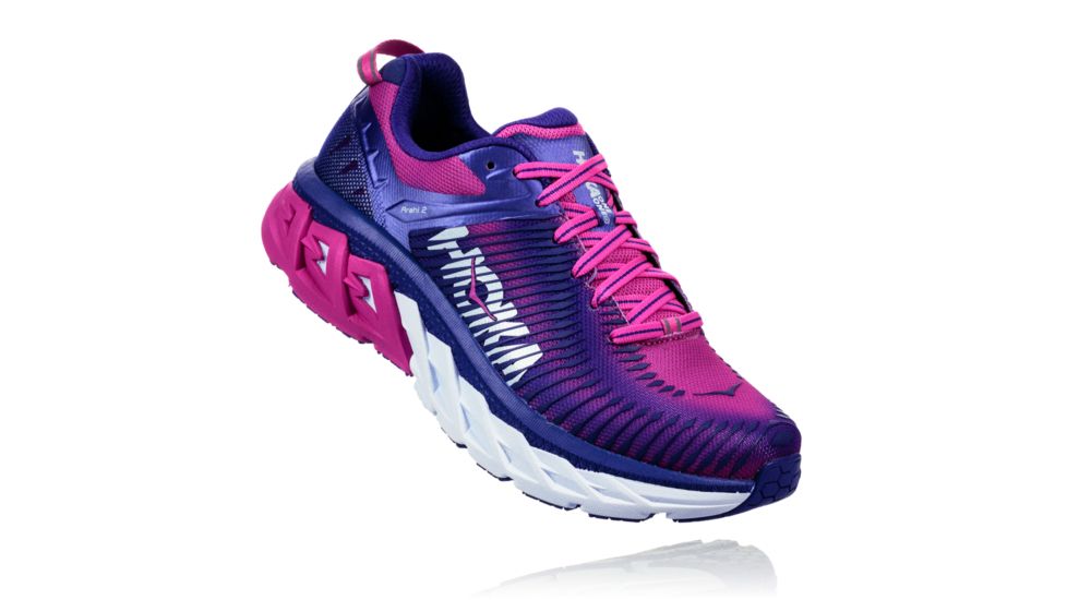 Hoka Women's Arahi Road Running Shoe, Liberty/Fuchsia, 9.5 US, 1019276-LFCH-9.5