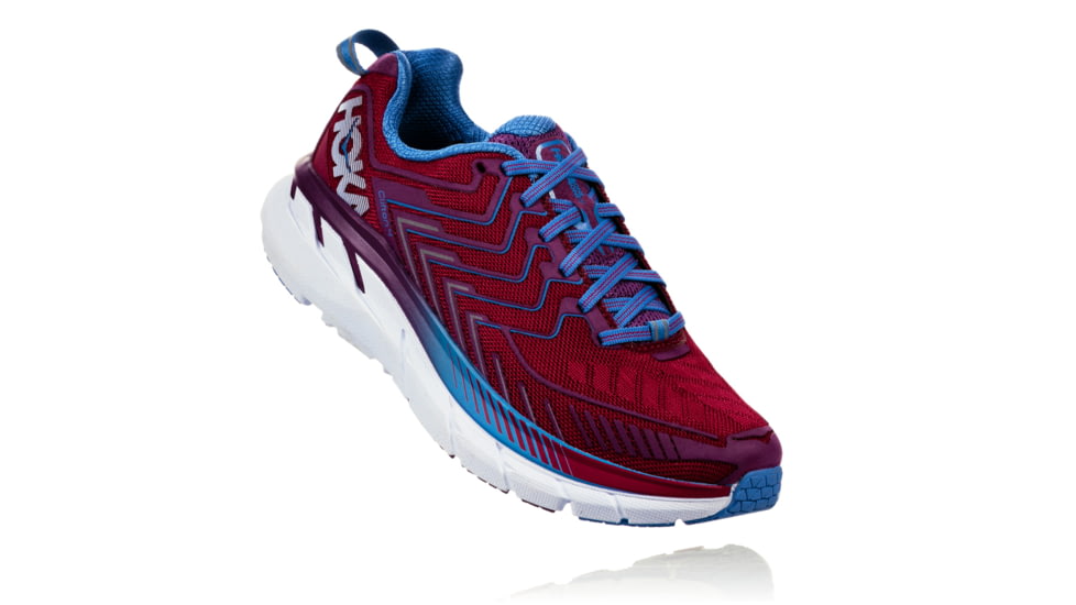 Hoka Women's Clifton 4 Road Running Shoe, Cherries Jubilee/Purple Passion, 5 US, 1016724-CJPP-5