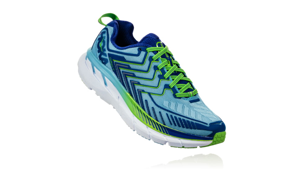 Hoka Women's Clifton 4 Road Running Shoe, Sky Blue/Surf The Web, 5 US, 1016724-SBSTW-5