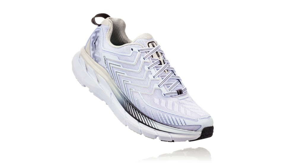 Hoka Women's Clifton 4 Road Running Shoe, White/Blackened Pearl, 8.5 US, 1016724-WBPR-8.5