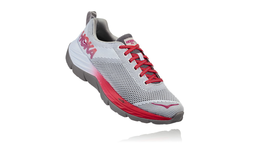 Hoka Women's Mach Road Running Shoe, White/Hibiscus, 7 US, 1019280-WHHB-7