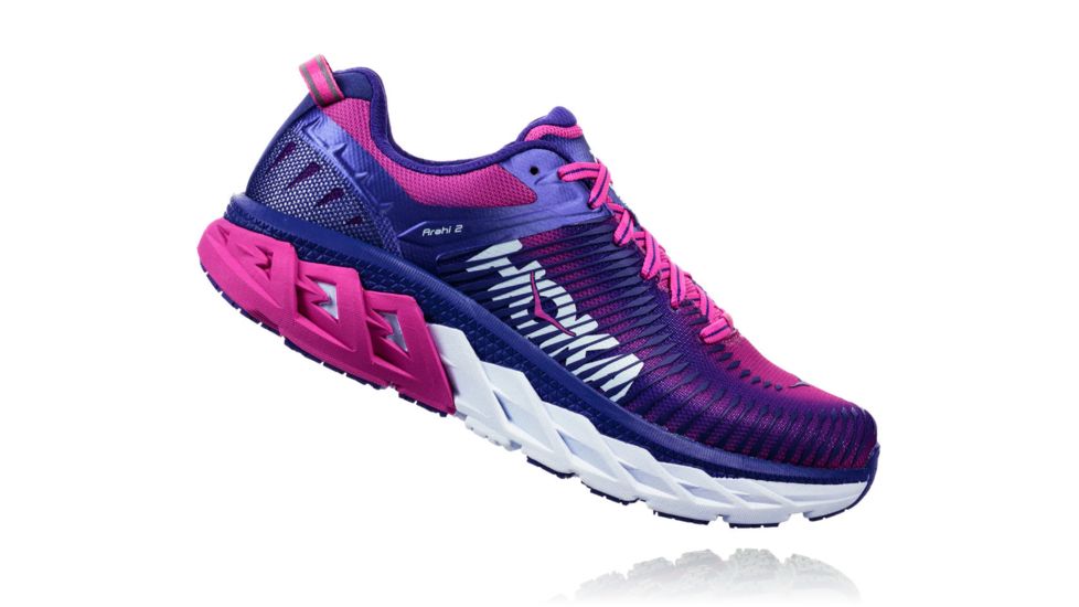 Hoka Womens Arahi Road Running Shoe, Liberty/Fuchsia, 9.5 US, 1019276-LFCH-9.5