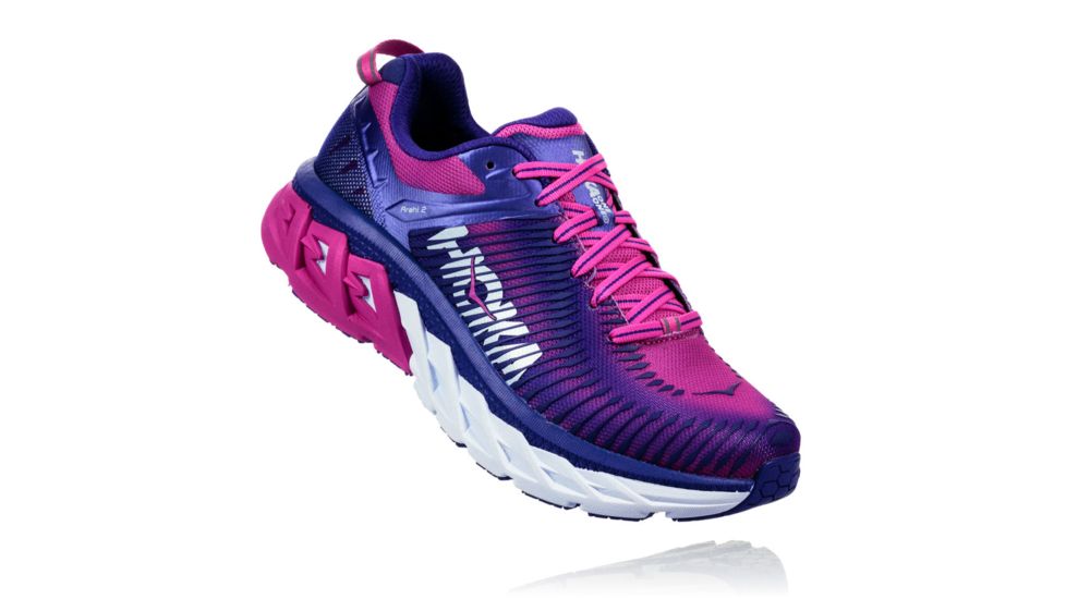 Hoka Womens Arahi Road Running Shoe, Liberty/Fuchsia, 9.5 US, 1019276-LFCH-9.5