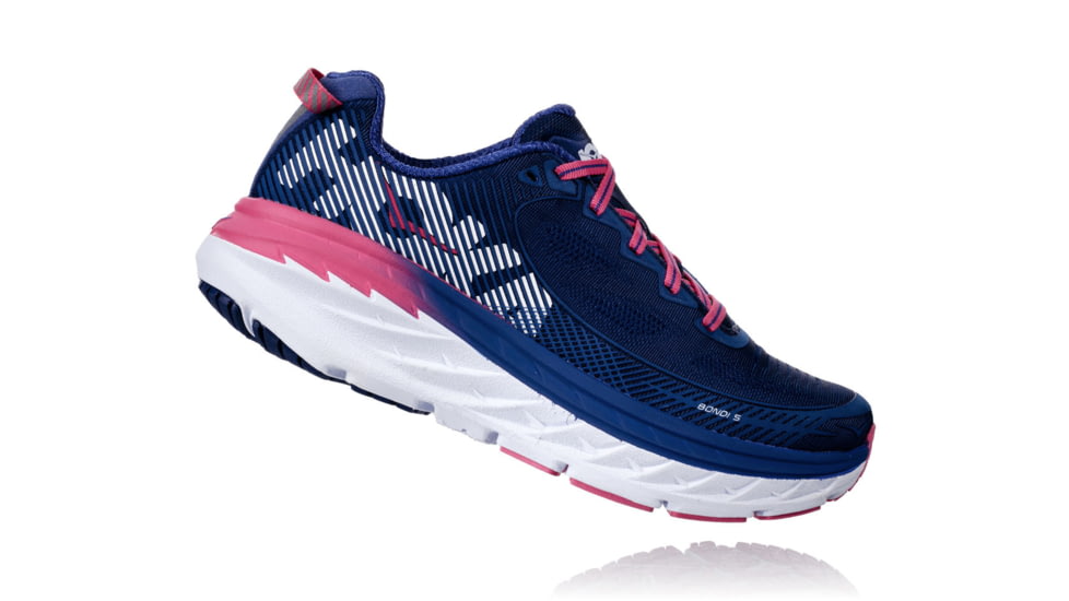 Hoka Womens Bondi 5 Road Running Shoe, Blueprint/Surf The Web, 10 US, 1014759-BSTW-10