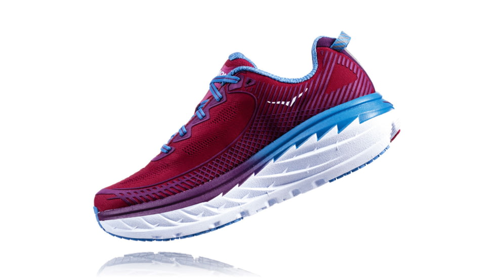 Hoka Womens Bondi 5 Road Running Shoe, Cherries Jubilee/Purple Passion, 6.5 US, 1014759-CJPP-6.5