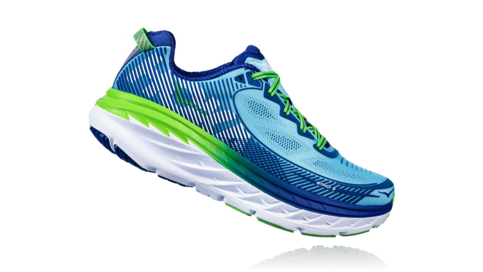 Hoka Womens Bondi 5 Road Running Shoe, Sky Blue/Surf The Web, 5 US, 1014759-SBSTW-5