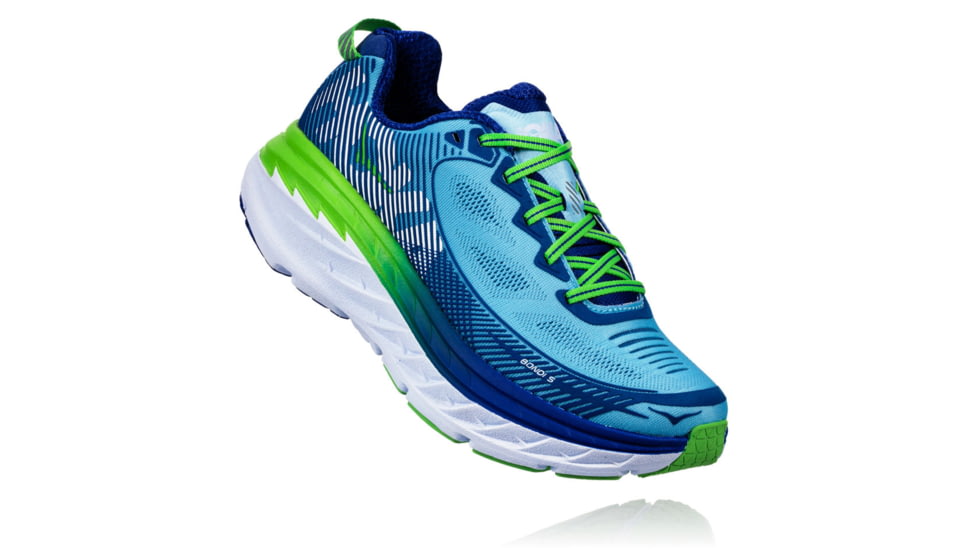 Hoka Womens Bondi 5 Road Running Shoe, Sky Blue/Surf The Web, 5 US, 1014759-SBSTW-5