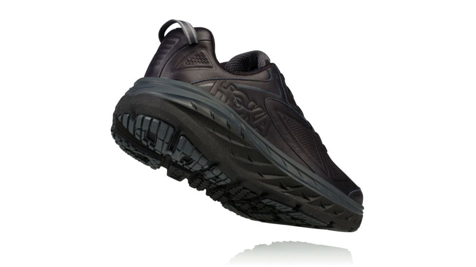 Hoka Womens Bondi Leather Casual Shoe, Black, 11 US, 1019717-BLK-11