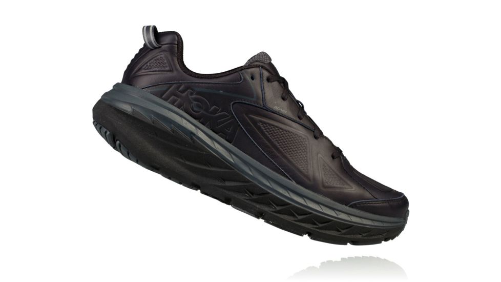 Hoka Women's Bondi Leather Casual Shoe, Black, 8 US, 1019753-BLK-08D