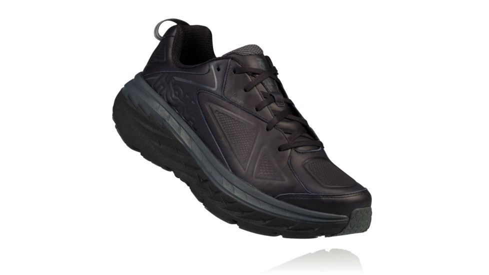 Hoka Women's Bondi Leather Casual Shoe, Black, 8 US, 1019753-BLK-08D