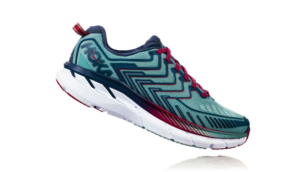 Hoka Womens Clifton 4 Road Running Shoe, Aquifer/Vintage Indigo, 5 US, 1016724-AVIG-5