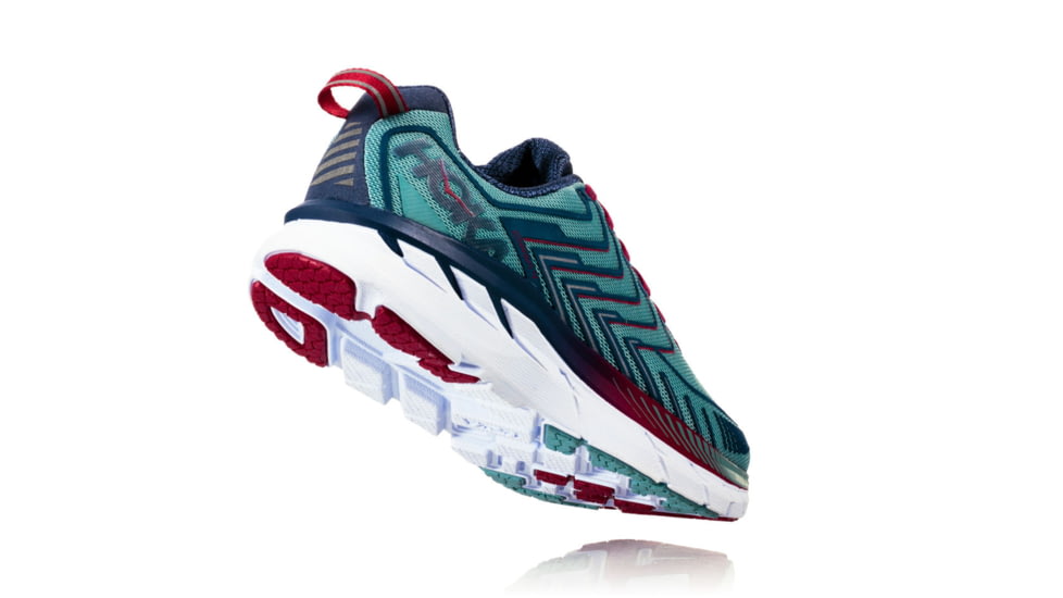 Hoka Womens Clifton 4 Road Running Shoe, Aquifer/Vintage Indigo, 5 US, 1016724-AVIG-5