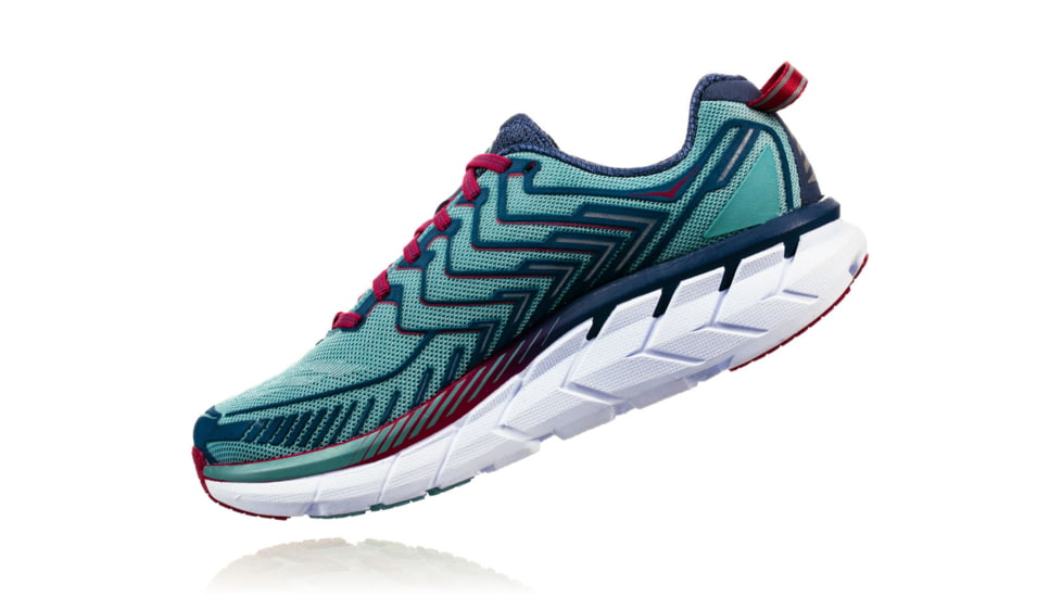 Hoka Womens Clifton 4 Road Running Shoe, Aquifer/Vintage Indigo, 5 US, 1016724-AVIG-5