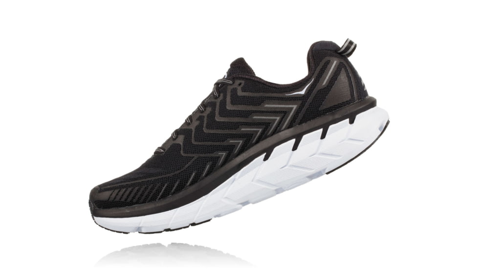 Hoka Womens Clifton 4 Road Running Shoe, Black/White, 7.5 US, 1016724-BWHT-7.5