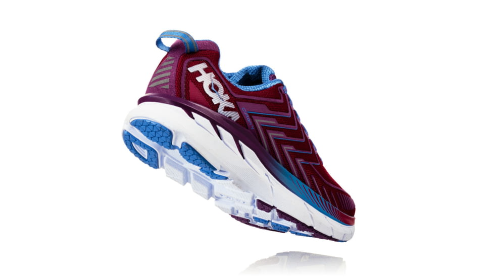 Hoka Womens Clifton 4 Road Running Shoe, Cherries Jubilee/Purple Passion, 5 US, 1016724-CJPP-5