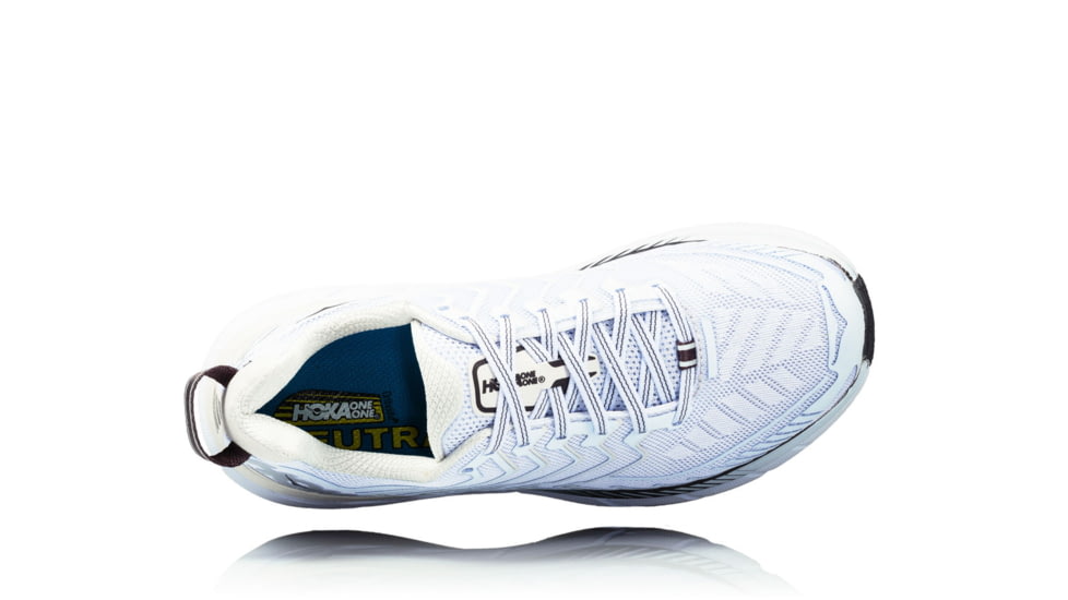 Hoka Womens Clifton 4 Road Running Shoe, White/Blackened Pearl, 8.5 US, 1016724-WBPR-8.5