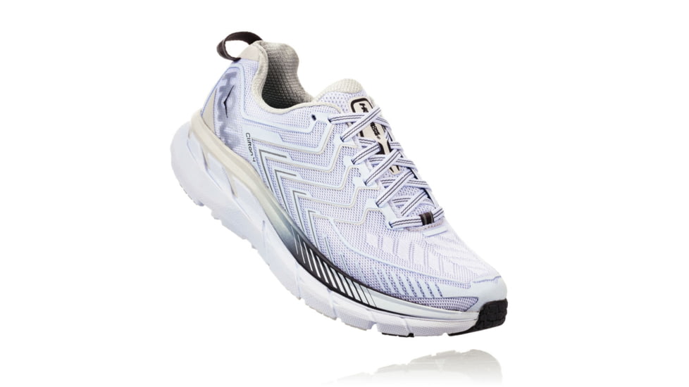 Hoka Women's Clifton 4 Road Running Shoe, White/Blackened Pearl, 6 US, 1016724-WBPR-6