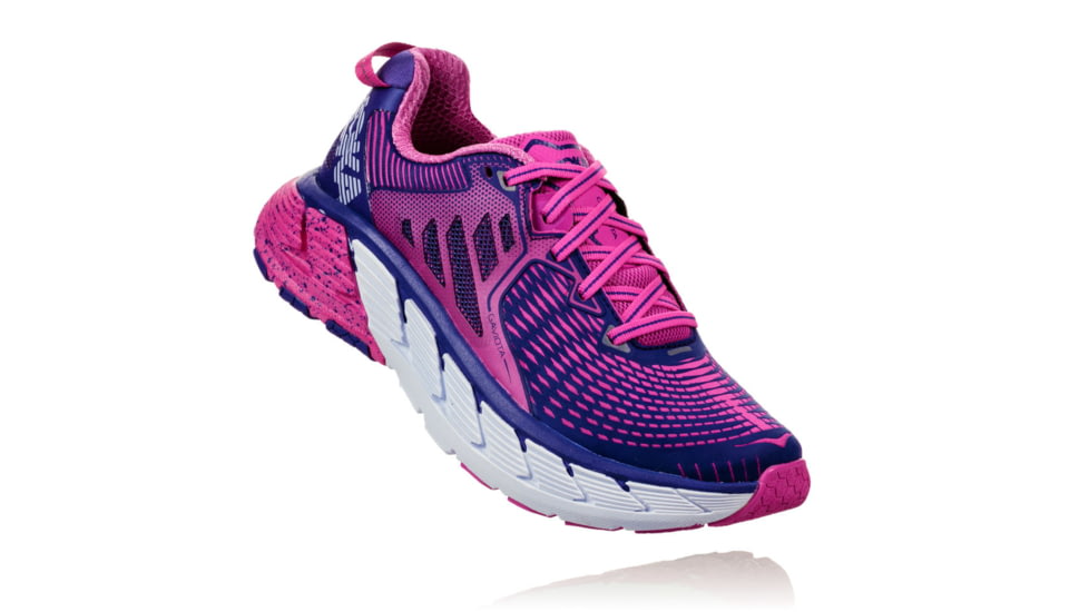 Hoka Womens Gaviota Road Running Shoe, Fuchsia/Liberty, 6.5 US, 1016303-FLBR-6.5
