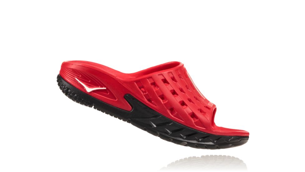 Hoka Womens Ora Recovery Slide Sandal, Black/Hibiscus, 5 US, 1014865-BHBS-5