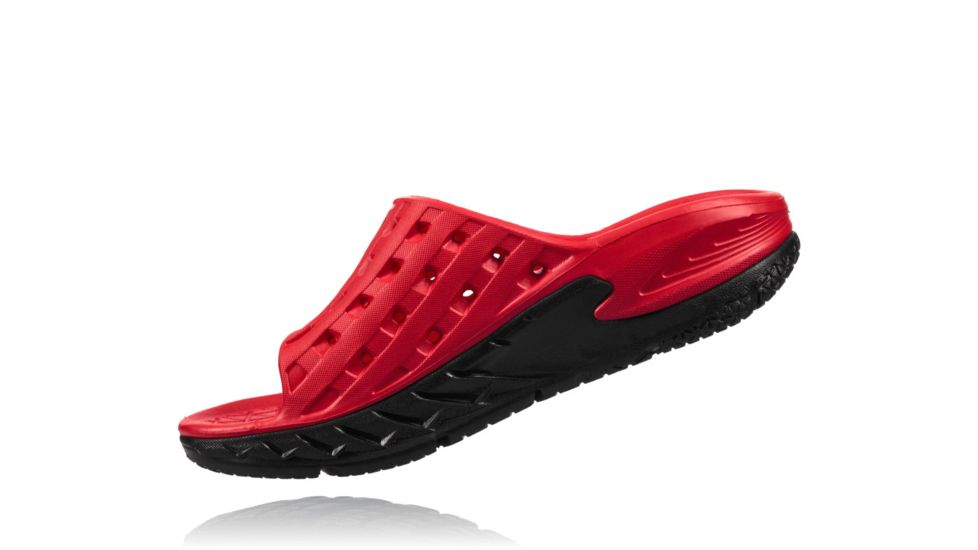 Hoka Womens Ora Recovery Slide Sandal, Black/Hibiscus, 5 US, 1014865-BHBS-5