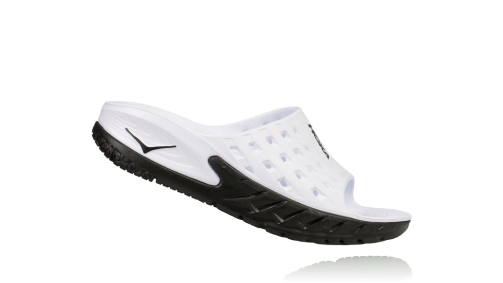 Hoka Womens Ora Recovery Slide Sandal, Black/White, 5 US, 1014865-BWHT-5