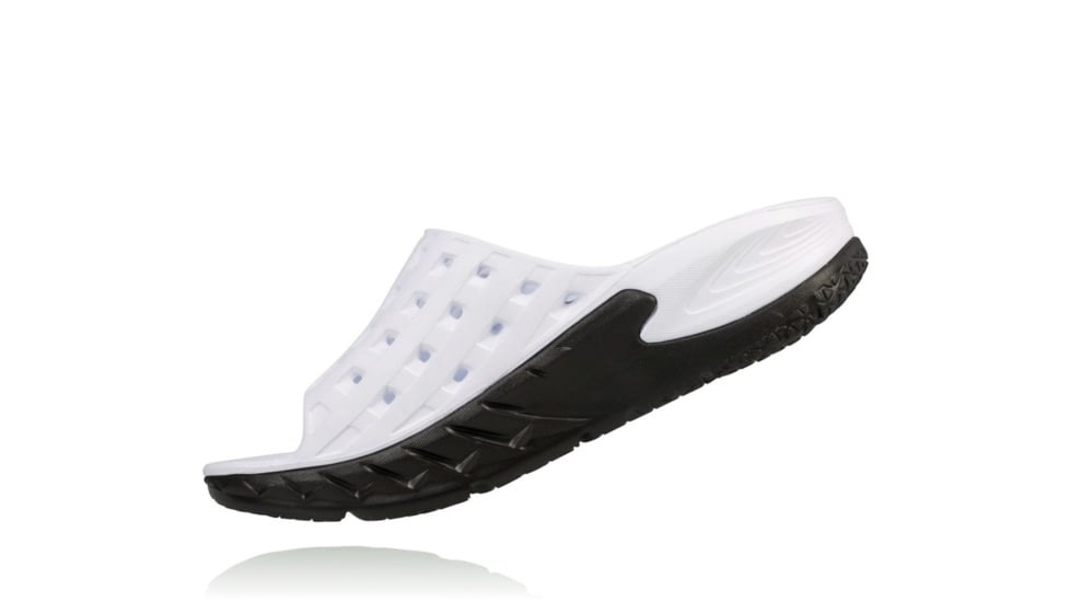 Hoka Womens Ora Recovery Slide Sandal, Black/White, 5 US, 1014865-BWHT-5