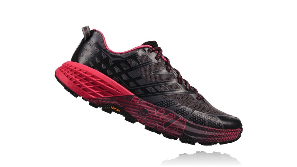 Hoka Womens Speedgoat 2 Trail Running Shoe, Black/Azalea, 8 US, 1016796-BAZL-8