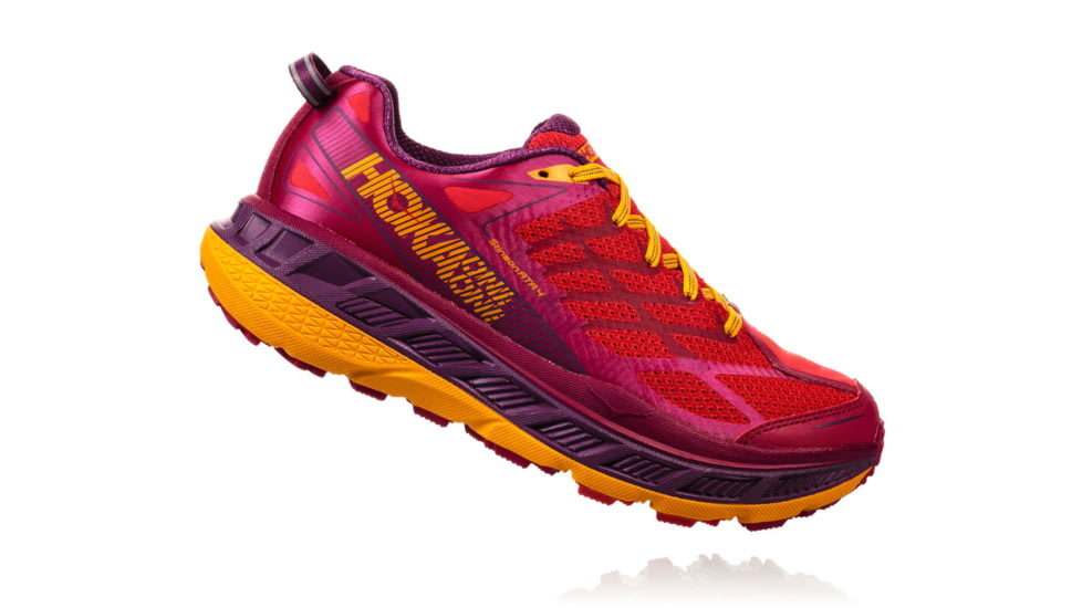 Hoka Womens Stinson ATR 4 Trail Running Shoe, Cherries Jubilee/Purple Passion, 9.5 US, 1016789-CJPP-9.5