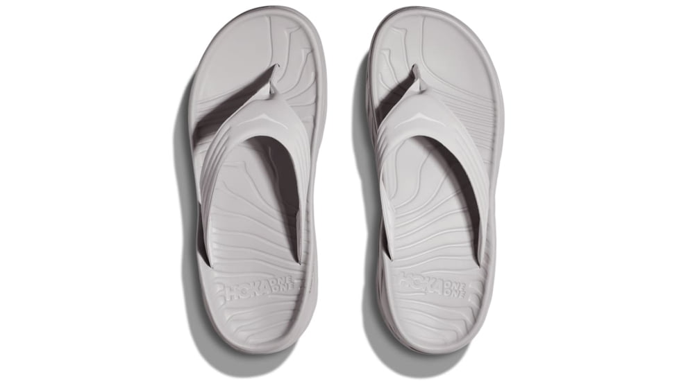 Hoka Ora Recovery Flip Sandal - Mens, Lunar Rock/White, 09, 1099675-LRWH-09