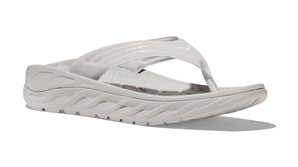 Hoka Ora Recovery Flip Sandal - Mens, Lunar Rock/White, 09, 1099675-LRWH-09