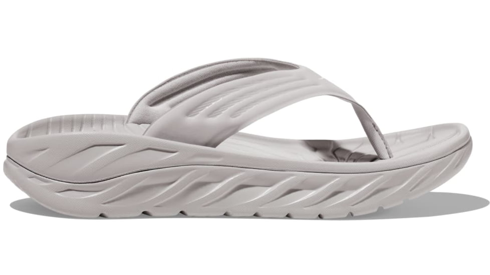 Hoka Ora Recovery Flip Sandal - Mens, Lunar Rock/White, 09, 1099675-LRWH-09