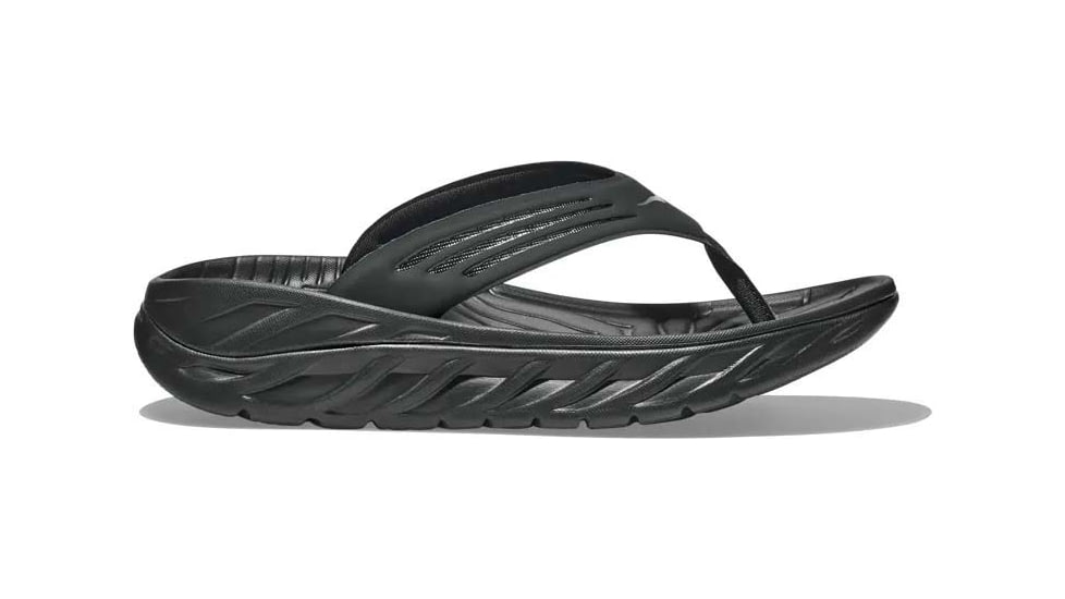 Hoka Ora Recovery Flip Shoes - Mens, Black / Dark Gull Gray, 7, 1099675-BDGGR-07