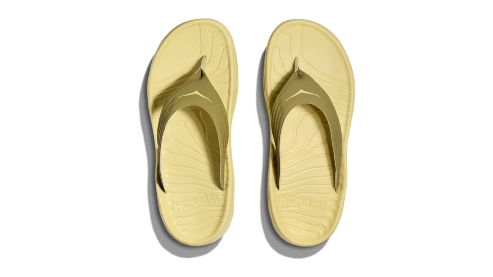 Hoka Ora Recovery Flip Shoes - Mens, Green Moss/Celery Root, 09, 1099675-GMCR-09