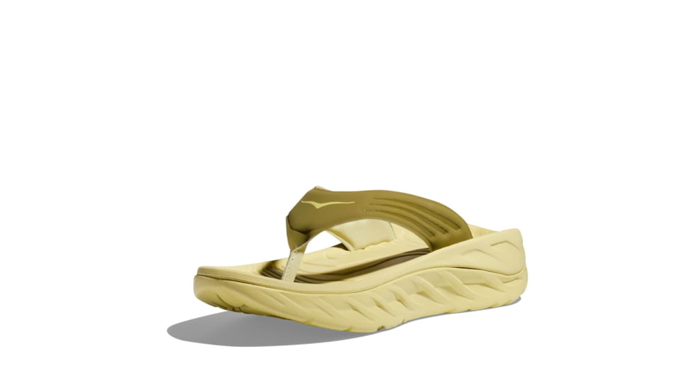 Hoka Ora Recovery Flip Shoes - Mens, Green Moss/Celery Root, 09, 1099675-GMCR-09