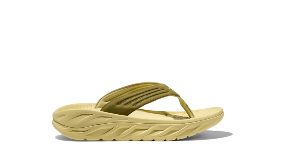 Hoka Ora Recovery Flip Shoes - Mens, Green Moss/Celery Root, 09, 1099675-GMCR-09