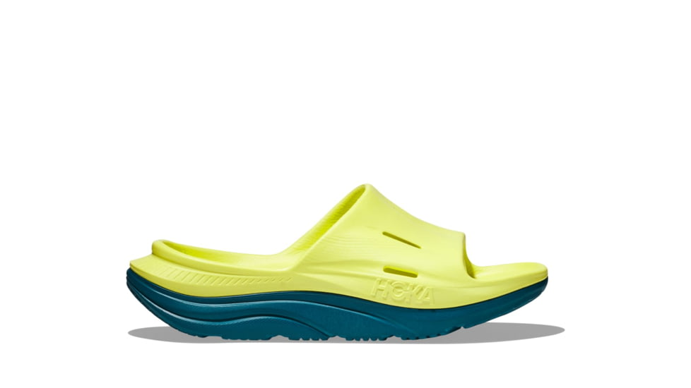 Hoka Ora Recovery Slide 3 Shoes - Unisex, Evening Primrose/Deep Lagoon, 12/14, 1135061-EPDL-12/14