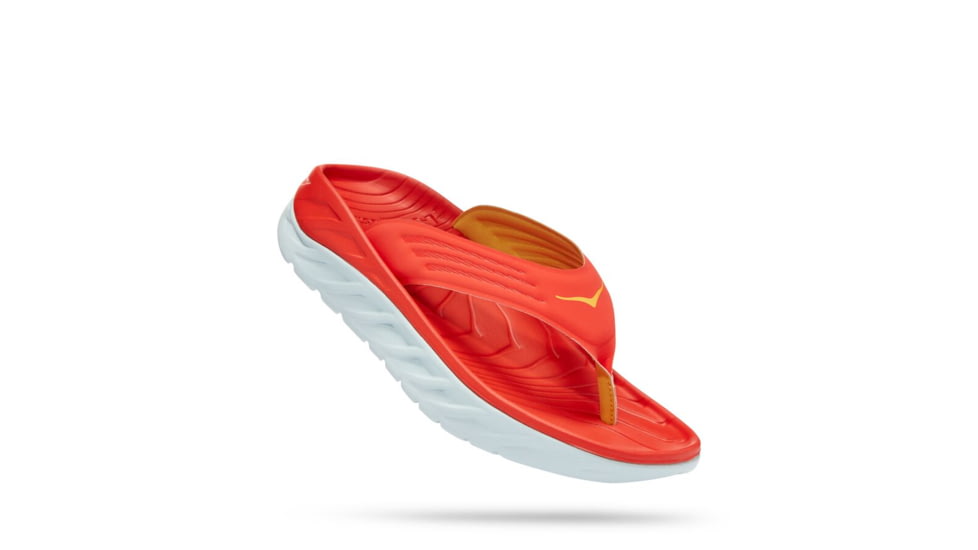 Hoka Recovery Flip - Mens, Fiesta / Amber Yellow, 09, 1099675-FAYW-09