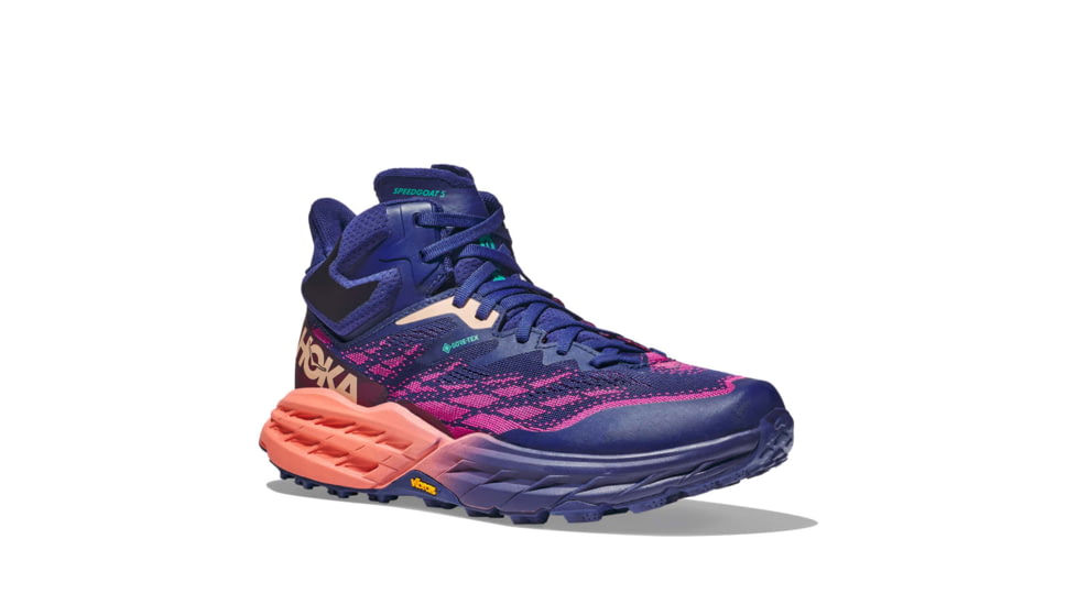 Hoka Speedgoat 5 Mid GTX Hiking Shoes - Womens, Bellwether Blue / Camellia, 10.5B, 1127919-BBCML-10.5B