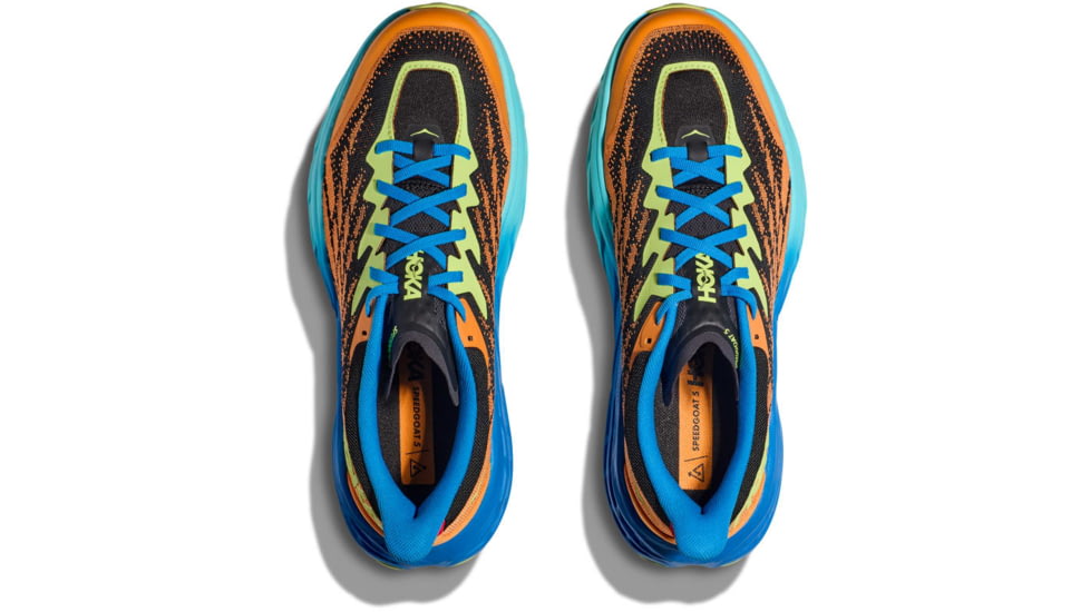 Hoka Speedgoat 5 Trailrunning Shoes - Mens, Solar Flare/Diva Blue, 10.5 D, 1123157-SDV-10.5D