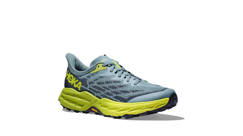 Hoka Speedgoat 5 Trailrunning Shoes - Mens, Stone Blue/Dark Citron, 7.5D, 1123157-SBDCT-07.5D