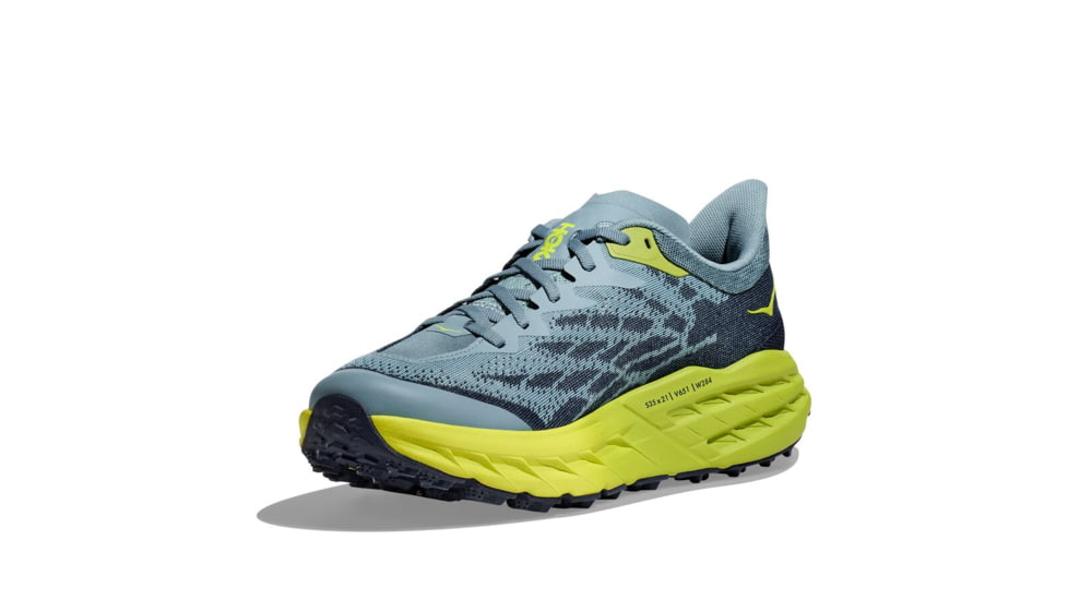 Hoka Speedgoat 5 Trailrunning Shoes - Mens, Stone Blue/Dark Citron, 7.5D, 1123157-SBDCT-07.5D