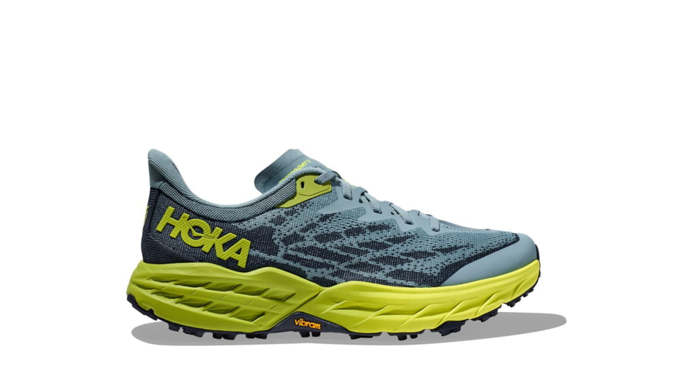 Hoka Speedgoat 5 Trailrunning Shoes - Mens, Stone Blue/Dark Citron, 7.5D, 1123157-SBDCT-07.5D