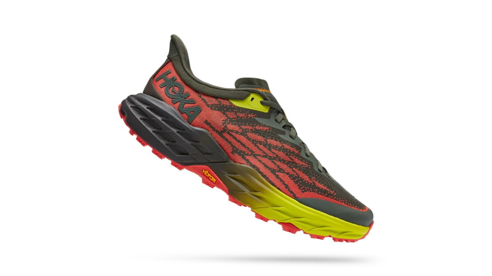 Hoka Speedgoat 5 Trailrunning Shoes - Mens, Thyme / Fiesta, 09.5D, 1123157-TFST-09.5D