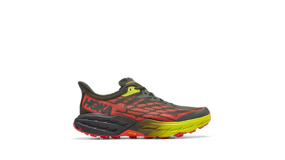 Hoka Speedgoat 5 Trailrunning Shoes - Mens, Thyme / Fiesta, 09.5D, 1123157-TFST-09.5D