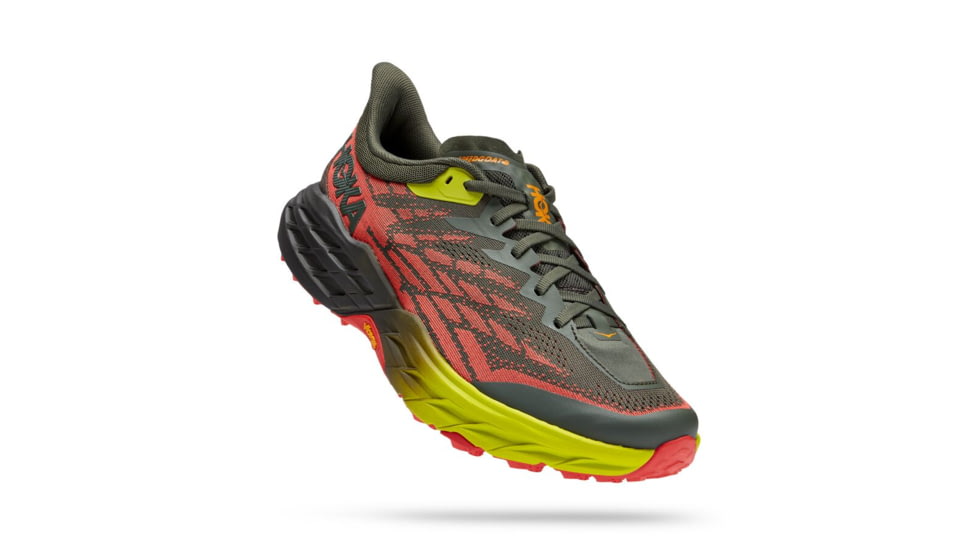 Hoka Speedgoat 5 Wide Trailrunning Shoes - Mens, Thyme / Fiesta, 10.5EE, 1123159-TFST-10.5EE