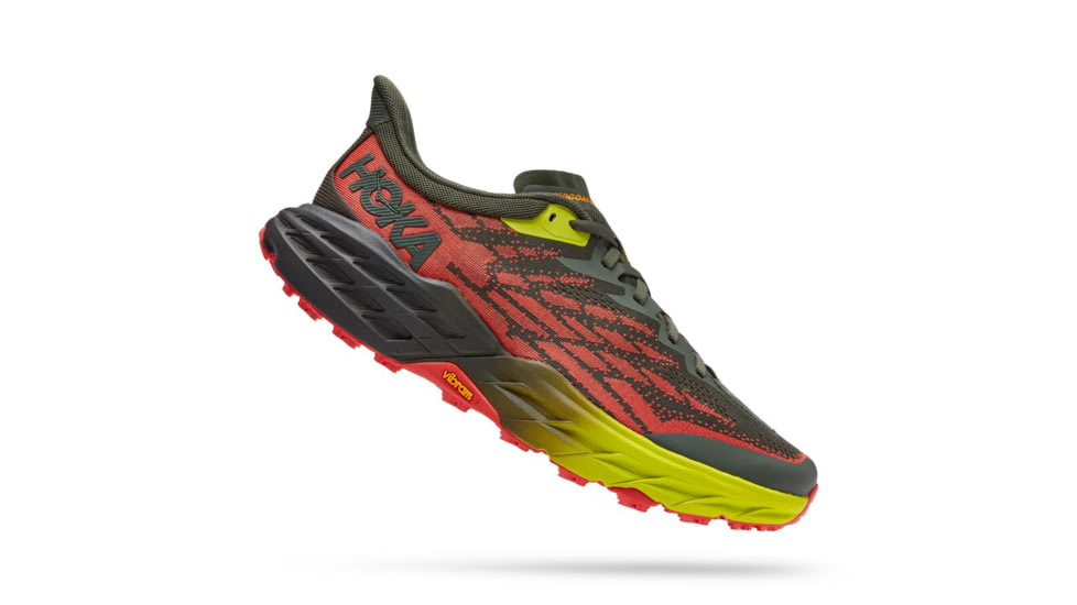 Hoka Speedgoat 5 Wide Trailrunning Shoes - Mens, Thyme / Fiesta, 10.5EE, 1123159-TFST-10.5EE