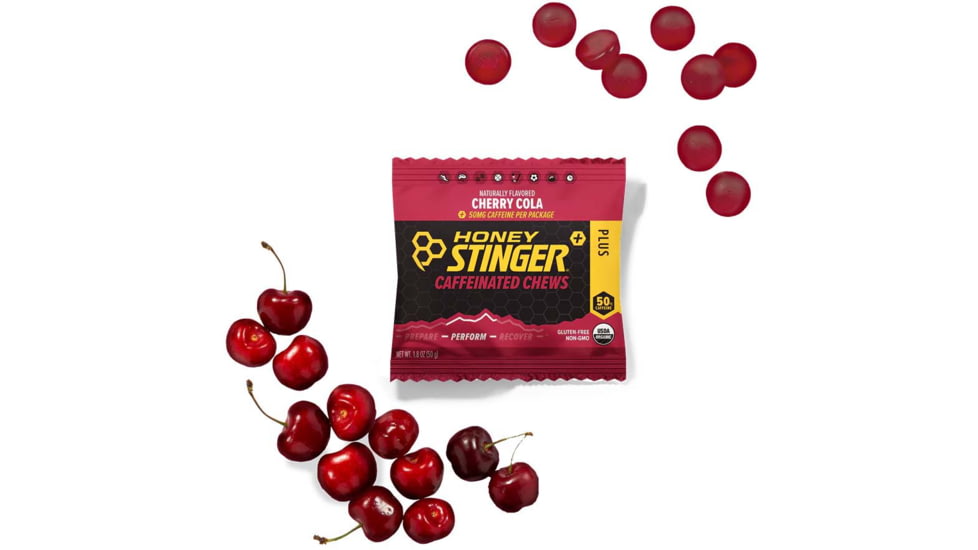 Honey Stinger Caffeinated Chews, Cherry Cola, 1.8 oz Bag, 78312